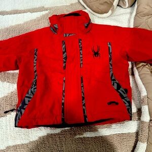 Kids unisex Spyder size 3 ski jacket and ski bib